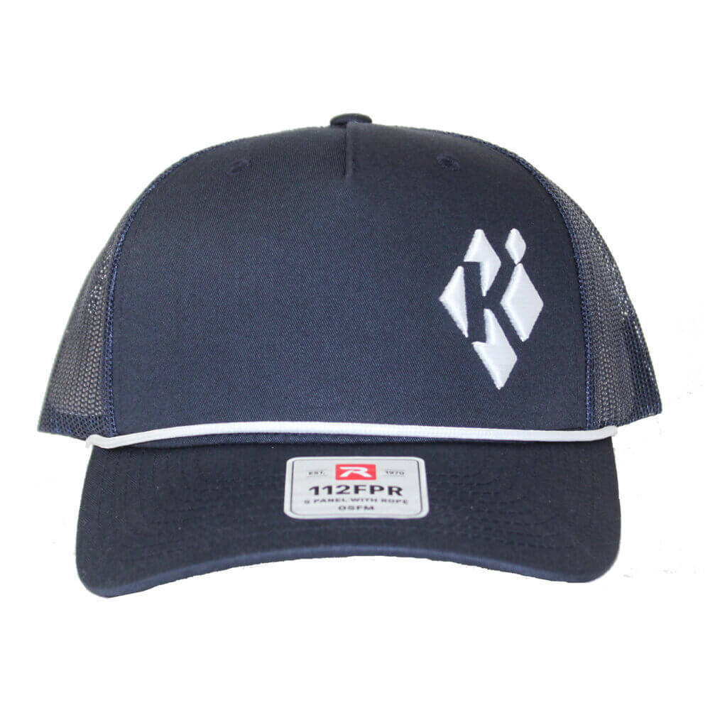 Krieghoff “Richardson” Trucker Hat w/ ROPE, Navy/White